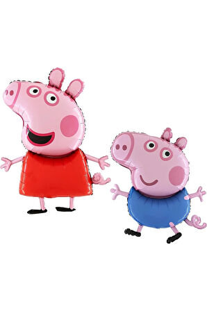 Peppa Pig Konsept 6 Yaş Yıldız Balon Set Pembe Domuz Peppa Pig George Tema Doğum Günü Folyo Balon