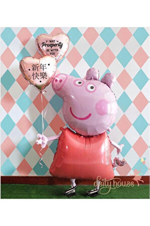 Peppa Pig Konsept 6 Yaş Yıldız Balon Set Pembe Domuz Peppa Pig George Tema Doğum Günü Folyo Balon