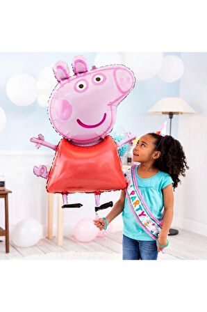 Peppa Pig Konsept 6 Yaş Yıldız Balon Set Pembe Domuz Peppa Pig George Tema Doğum Günü Folyo Balon