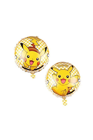 Pokemon Pikachu Konsept 8 Yaş Doğum Günü Balon Set Pokemon Pikaçu Folyo Balon Set