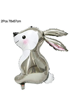 Woodland Tavşan Balon Set Tavşan Konsept Balon Buketi Doğum Günü Balon Set