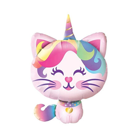 Unicorn Kedi Konsept Balon Set Sevimli Unicorn Kedi Balon Buketi Owl Doğum Günü Balon Set