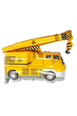 İnşaat Konsept Vinç Kamyon Balon Set Vinç Balon Buketi Truck Balloon Doğum Günü Balon