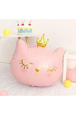 Sevimli Pembe Kedi Konsept Balon Set Sevimli Kedi Balon Buketi Doğum Günü Balon Set