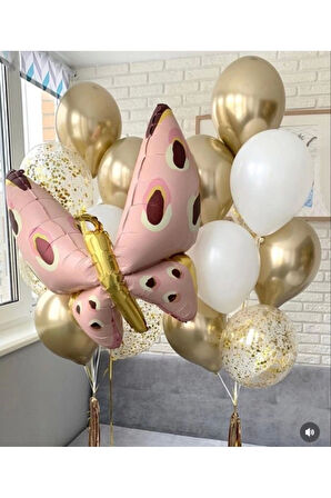 Kelebek Konsept Kelebek Balon Set Kelebek Balon Buketi Butterfly Balloon Doğum Günü Balon Set