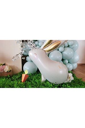 Woodland Konsept Tavşan Balon Set Sevimli Tavşan Balon Buketi Rabbit Balloon Doğum Günü Balon Set