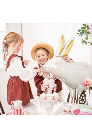 Woodland Konsept Tavşan Balon Set Sevimli Tavşan Balon Buketi Rabbit Balloon Doğum Günü Balon Set