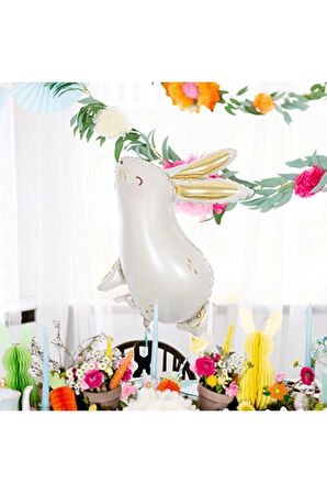 Woodland Konsept Tavşan Balon Set Sevimli Tavşan Balon Buketi Rabbit Balloon Doğum Günü Balon Set