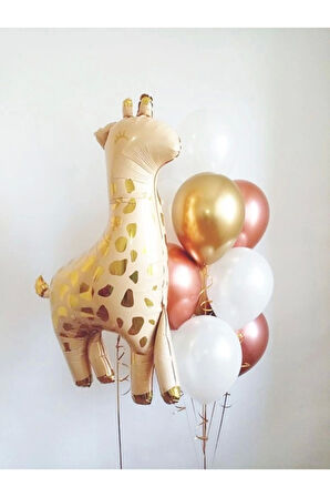 Safari Zürafa Konsept Balon Set Sevimli Zürafa Balon Buketi Doğum Günü Balon Set
