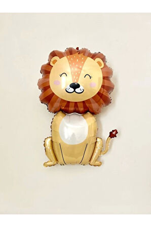 1 Adet Safari Konsept Sevimli Aslan Folyo Balon Lion Balloon 100 cm