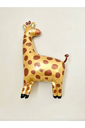 1 Adet Safari Konsept Sevimli Zürafa Folyo Balon Giraffe Balloon 95 cm