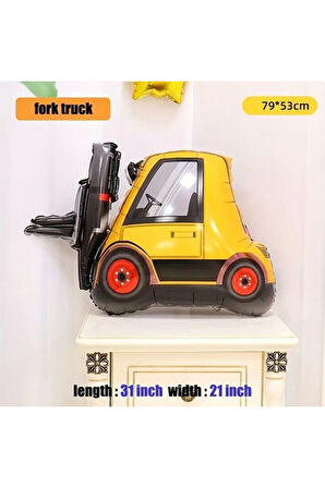 Araçlar Kamyon Konsept Forklift Kamyon Balon Set Kamyon Balon Seti Truck Balloon Doğum Günü Set