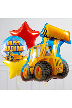 Araçlar Kamyon Konsept Kepçe Kamyon Balon Set Kamyon Balon Seti Truck Balloon Doğum Günü Set