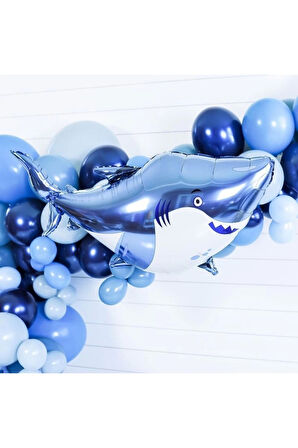 Deniz Okyanus Canlıları Konsept Köpek Balığı Balon Set Shark Balloon Doğum Günü Set