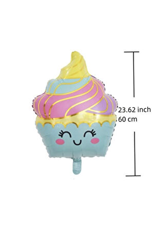 Pastane Şeker Cupcake Konsept Doğum Günü Balon Set İce Cream Tema Doğum Günü Balon
