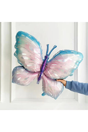 Mavi Pembe  Kelebek 7 Yaş Mor Rakam Balon Set Kelebek Konsept Doğum Günü Balon Set