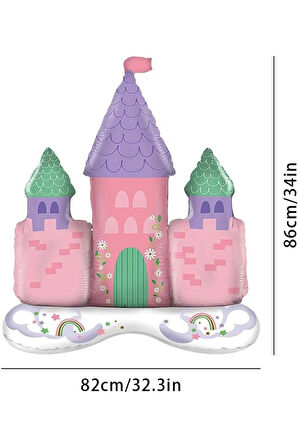 Prenses Konsept Pembe Mor Balon Prenses Evi Şato Balon Konsept Doğum Günü Balon