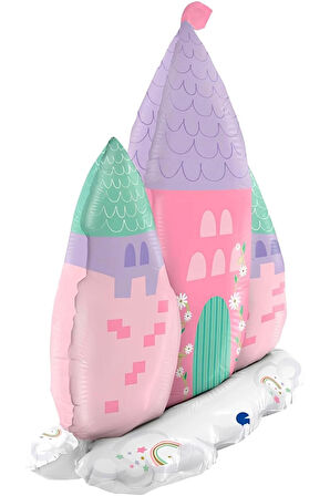 Prenses Konsept Pembe Mor Balon Prenses Evi Şato Balon Konsept Doğum Günü Balon