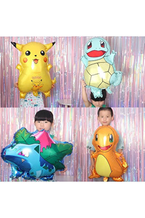Pokemon Konsept 7 Yaş Doğum Günü Balon Set Pokemon Pikaçu Balbazar Çarmender Sikörtıl Balon