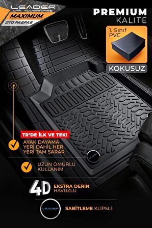 
Renault Megane 3 Uyumlu 4D Havuzlu Paspas Premium Model Gri