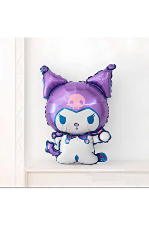 Sanrio Kuromi 3 Yaş Mor Balon Set Anime Hello Kitty Kuromi Konsept Doğum Günü Balon Set