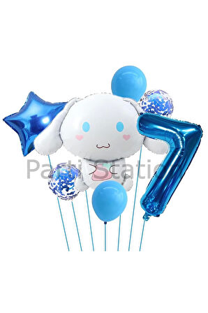 Sanrio Kuromi Cinnamon 1 Yaş Balon Set Anime Hello Kitty Kuromi Cinnamon Konsept Doğum Günü Balon