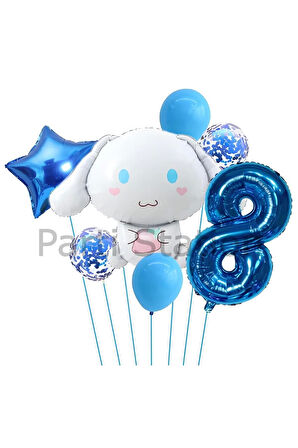 Sanrio Kuromi Cinnamon 1 Yaş Balon Set Anime Hello Kitty Kuromi Cinnamon Konsept Doğum Günü Balon