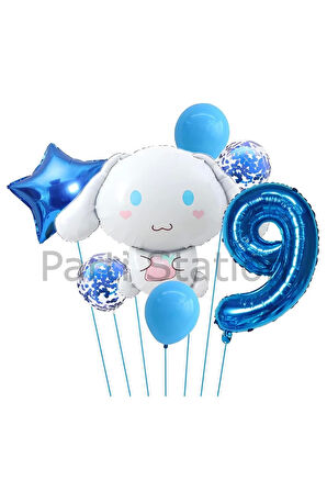 Sanrio Kuromi Cinnamon 1 Yaş Balon Set Anime Hello Kitty Kuromi Cinnamon Konsept Doğum Günü Balon