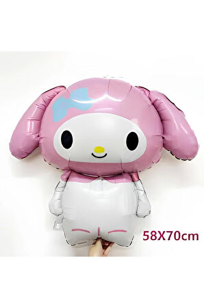 Sanrio Kuromi Melody 6 Yaş Balon Set Anime Hello Kitty Kuromi Melody Konsept Doğum Günü Balon