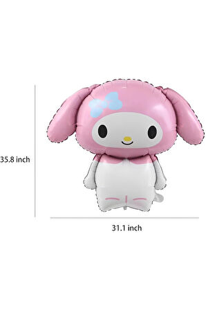 Sanrio Kuromi Melody 6 Yaş Balon Set Anime Hello Kitty Kuromi Melody Konsept Doğum Günü Balon