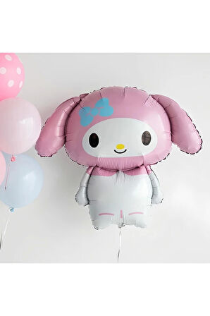 Sanrio Kuromi Melody 6 Yaş Balon Set Anime Hello Kitty Kuromi Melody Konsept Doğum Günü Balon