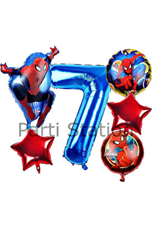 Spiderman Örümcek Adam 4 Yaş Doğum Günü Balon Set Spiderman Konsept Doğum Günü Balon Set