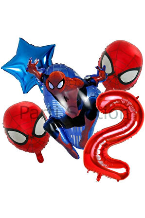 Örümcek Adam Spiderman 6 Yaş Doğum Günü Balon Set Spiderman Konsept Doğum Günü Balon Set
