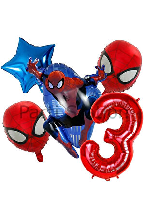 Örümcek Adam Spiderman 6 Yaş Doğum Günü Balon Set Spiderman Konsept Doğum Günü Balon Set