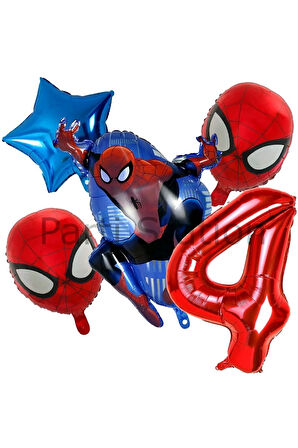 Örümcek Adam Spiderman 6 Yaş Doğum Günü Balon Set Spiderman Konsept Doğum Günü Balon Set