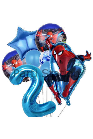 Örümcek Adam Spiderman 1 Yaş Balon Set Spiderman Konsept Doğum Günü Balon Set