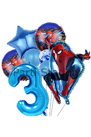 Örümcek Adam Spiderman 1 Yaş Balon Set Spiderman Konsept Doğum Günü Balon Set