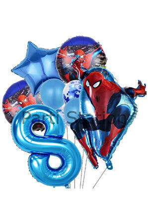 Örümcek Adam Spiderman 1 Yaş Balon Set Spiderman Konsept Doğum Günü Balon Set