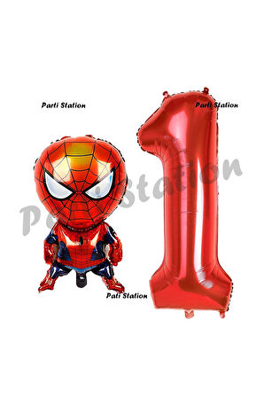 Spiderman 8 Yaş Balon Ve Kırmızı Rakam Balon Doğum Günü Parti Set Örümcek Adam Balon Set