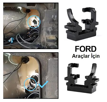 Ford Focus 3 Araçlar için Uzun Far Tutucu Led Ampul Sabitleme Aparatı