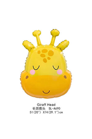 Safari Sevimli Zürafa Tema 4 Yaş Balon Set Safari Konsept Zürafa Parti Doğum Günü Balon Set