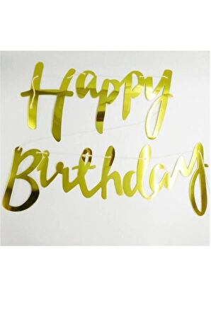 Gold Happy Birthday Banner