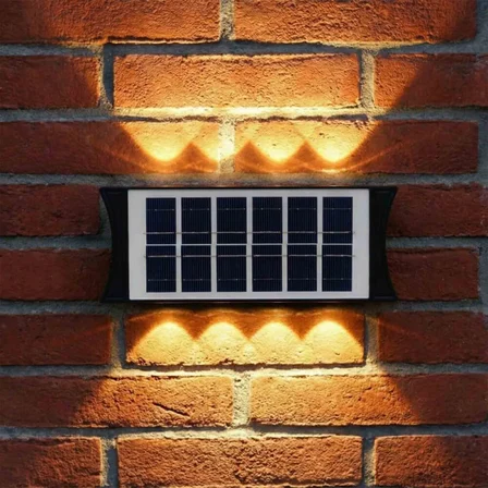 Panther 8W Solar LED Duvar Lambası 900 Lümen Çift Renk 3000K 7000K Dış Mekan PT-2930