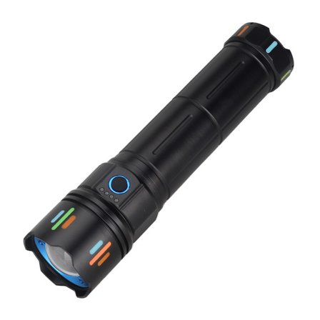 Panther 30W LED El Feneri 4000 Lümen USB Şarjlı Zoomlu 6x18650 Pil Powerbank Özellik SOS PT-4118
