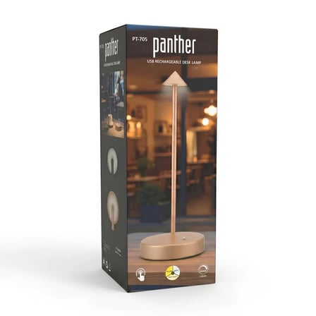 Panther PT-705-G USB Şarjlı Dokunmatik Dimmerli Masa Lambası Gold