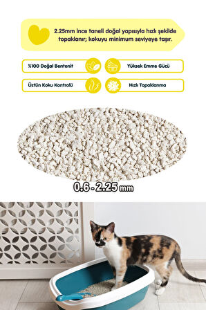 2 Adet 5LT Bebek Pudralı Bentonit Topaklaşan Kokusuz Kedi Kumu 5LT x 2 Adet