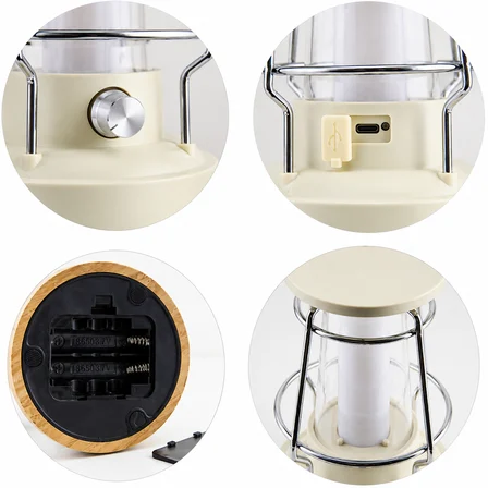 PANTHER Retro Tasarım USB Şarjlı Kamp Lambası 16W 800 Lümen Dimmerli 80 SMD LED  PT-FSM