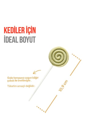 Kediler İçin Dondurularak Kurutulmuş Tüy Yumağı Önleyici Tavuk & Kedi Çimi Kedi Lolipopu Kedi Ödülü 10 Adet x 1.4gr