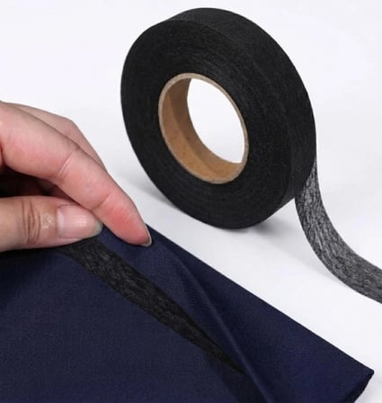 TexFix, 100m, Siyah, İz Yapmayan, Kağıtsız, Hayalet Tela, Çift Taraflı Tela, Paça Telası, 1.5cm