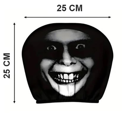 Korkunç Yüz Çift Taraflı Dekoratif Oto Başlık Kılıfı/Maske 2'li